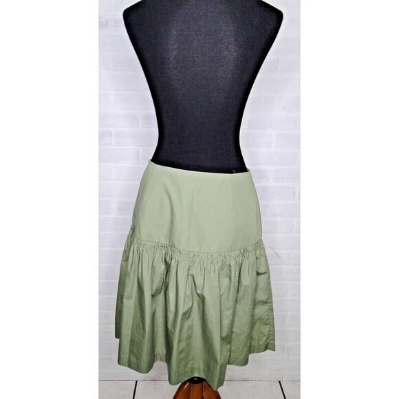 Vintage Y2k Spiegel Fit‎ To Flair Short Skirt Size 10 Olive Green Seamed 90s - Picture 3 of 5